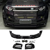 Land Rover Defender L663 90 / 110 / 130 2020 On - Front Bumper Splitter In Gloss Black