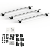 Renault Trafic - Vauxhall Vivaro 2014 On - Ridgerack Roof Rack V2 - 3 Bars Style In Silver
