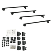 Ford Transit MK8 2014 on - Ridgerack Roof Rack Rails V2 - 4 Bars Style In Black
