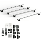 Ford Transit MK8 2014 on - Ridgerack Roof Rack Rails V2 - 4 Bars Style In Silver