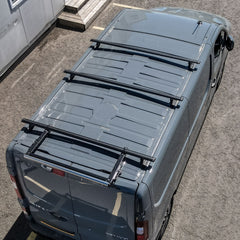 Renault Trafic - Vauxhall Vivaro 2014 On - Ridgerack Roof Rack V2 - 3 Bars Style In Black