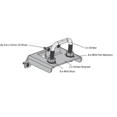 Replacement Egr Aluminium Tonneau Cover E-Type Lock Striker Kit