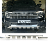 Ford Ranger Raptor 2023 On V2 Stainless Steel Front Spoiler Bar