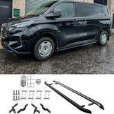 Ford Transit Custom MK2 LWB 2024 On Trapezoid Side Bars In Gloss Black