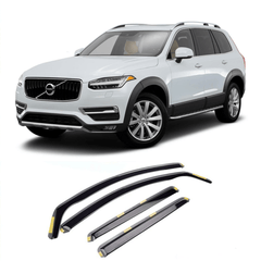 W163 - Volvo Xc90 2015 On Stx Internal Wind Deflectors - 4pcs - Clip In Fitment - Dark Smoke