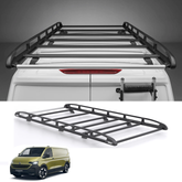 Rhino KammRack Black Aluminium Van Roof Rack - Volkswagen Transporter T7 2024 On SWB Low Roof (L1H1) Tailgate Rear Door