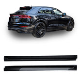 Audi Q8 S-line 2018 On Side Skirt Splitters 2 Piece In Gloss Black