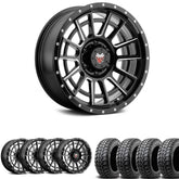 Ford Ranger 2012+ & 2023+ 18" Wheel & Tyre Package Mamba M22 With Radar MT Tyres