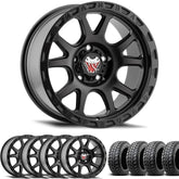 Ford Ranger 2012+ & 2023+ 18" Wheel & Tyre Package Mamba M27 With Radar MT Tyres