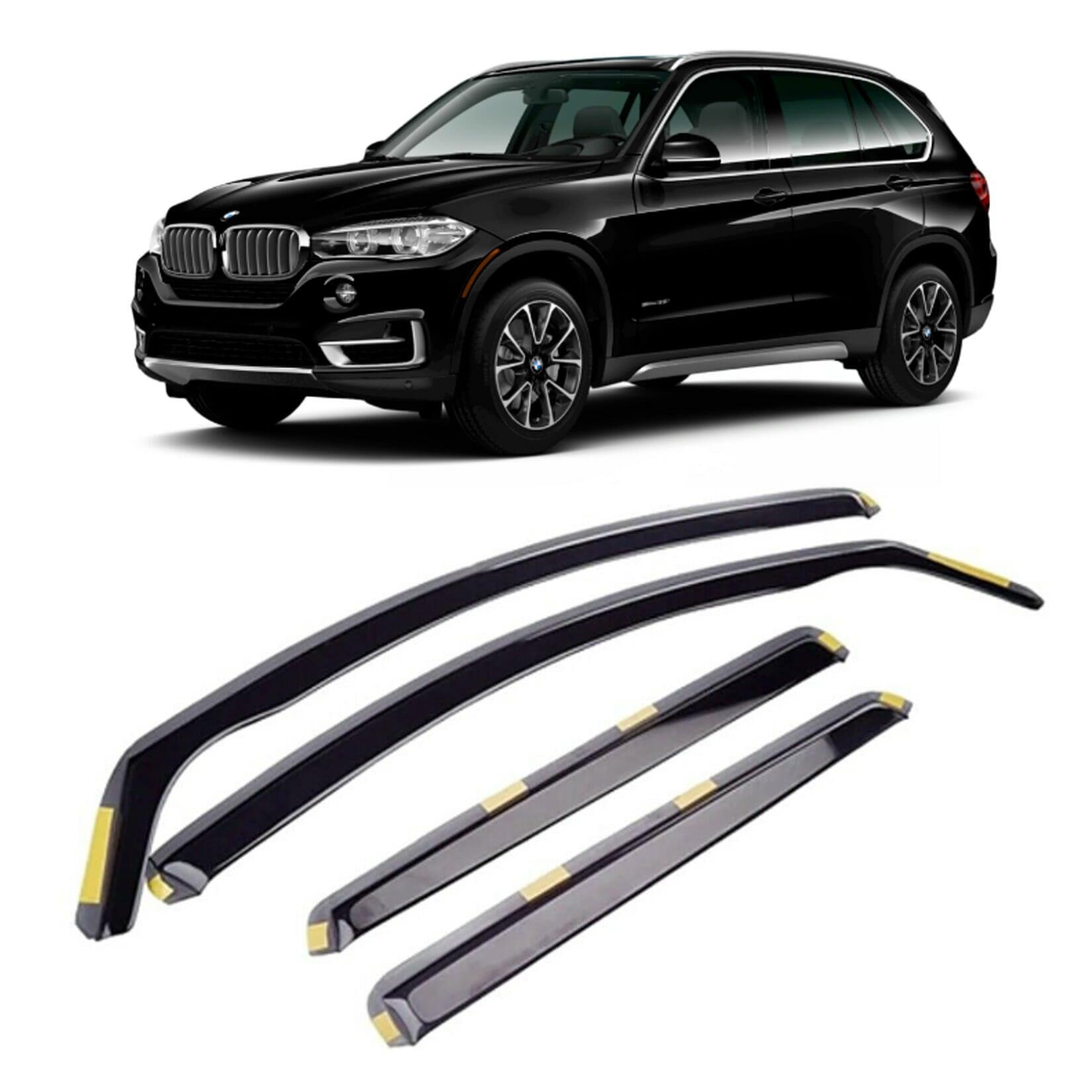 Bmw X5 F15 2014-2018 Stx Internal Wind Deflectors - 4pcs - Clip In Fitment - Dark Smoke