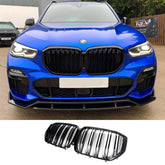 Bmw X5 G05 2018 -2022 X5m Look Dual Slat Upgrade Front Grill In Gloss Black