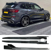 Bmw X5 G05 2018+ - Side Skirt Splitters In Carbon Look - Black Knight