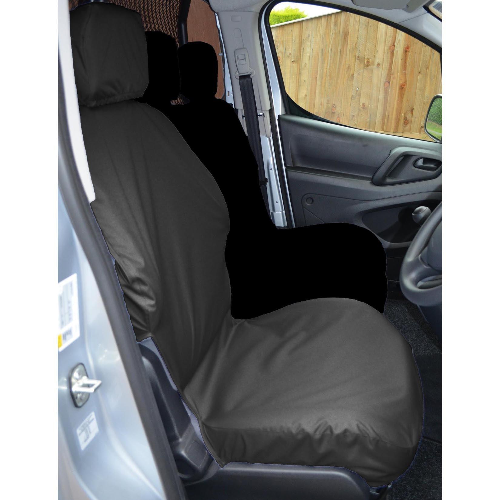 Citroen Berlingo 2008-2018 Driver's Seat No Armrest Black Seat Cover