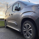 Citroen Berlingo - Peugeot Partner - 2018 On - Side Bars - Angular - Lwb - 70mm - Stainless Steel