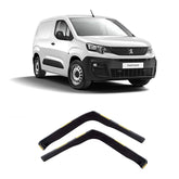 Citroen Berlingo - Peugeot Partner 2018 On - Wind Deflectors - 2 Pcs Set Internal Fit - Dark Smoke - W104