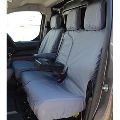 Citroen Dispatch Van 2016 On Drivers And Passenger (Folding With Work Tray) Seat Covers - Grey