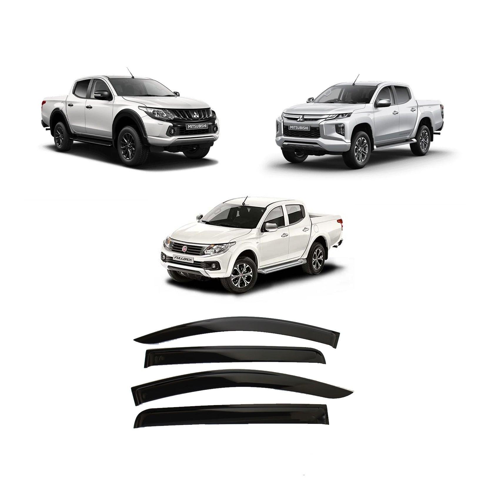 Fiat Fullback - Mitsubishi L200 - 2015 On - Double Cab Quad Stx Wind Deflectors - 4pcs - External Fit - D010