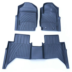 Ford Ranger T6 - 2012-2022 Double Cab 3d Tailored Mats 3 -pcs Set - Black Mudblock
