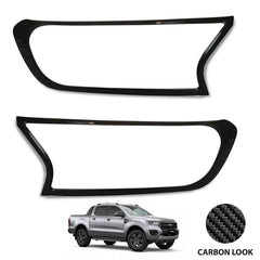 Ford Ranger T6 2016-2022- Stx Head Light Guards Pair - Carbon Fibre Look