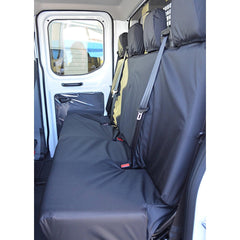 Ford Transit 2014 On Rear Cab Single Bench 4 Passenger Seat Covers - Black