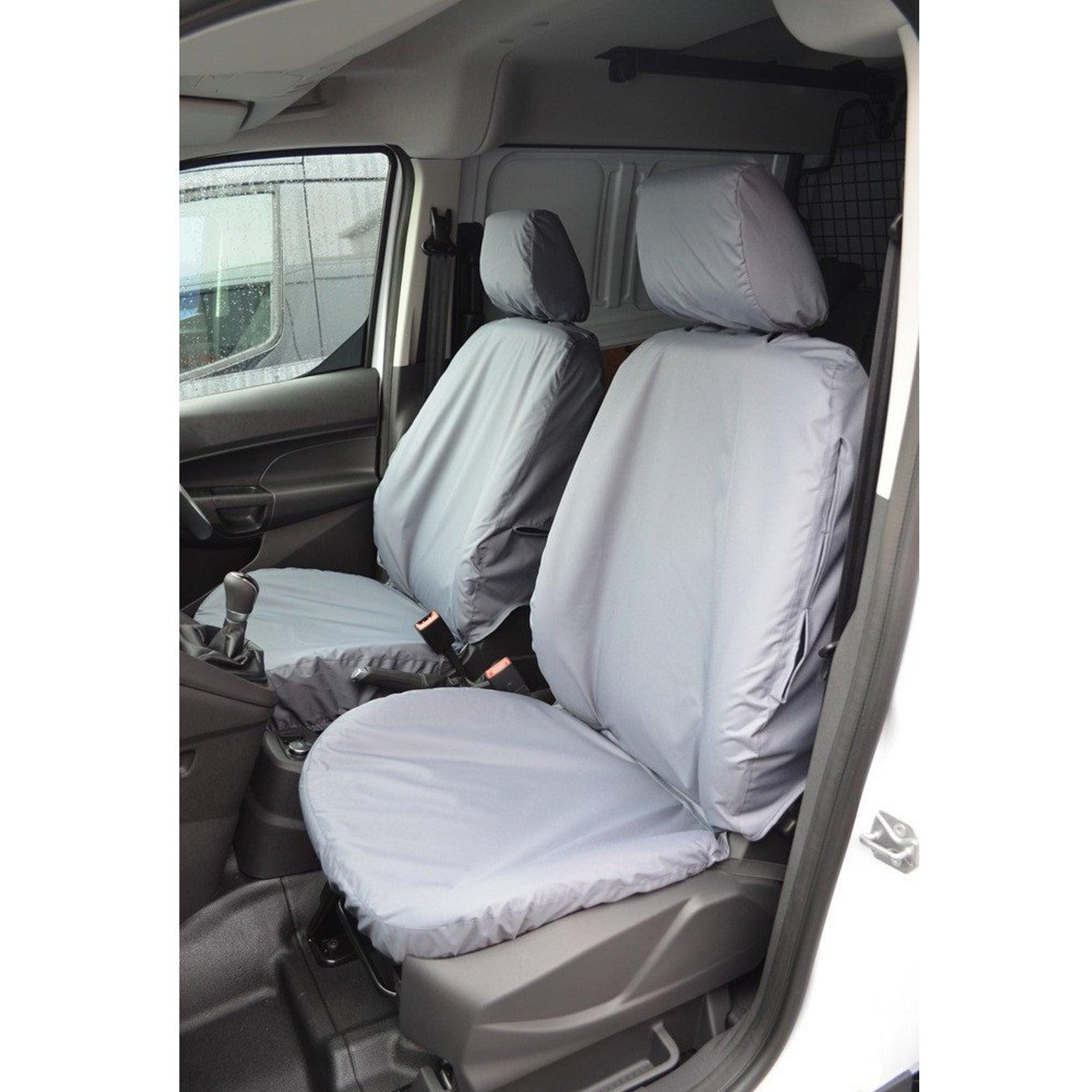 Ford Transit Connect 2014-2018 Driver And Single Passenger Seat Covers (With Armrest) - Pair - Grey