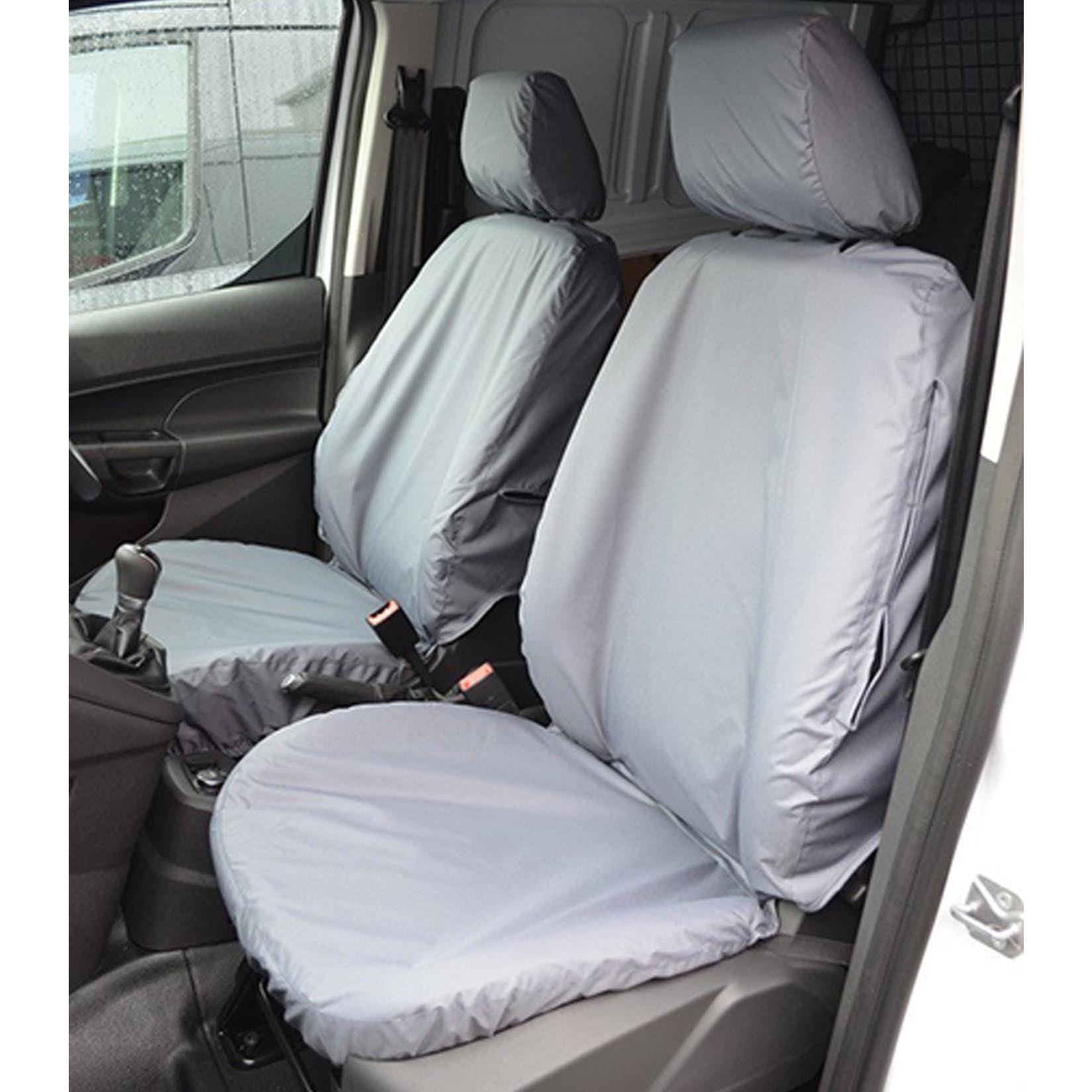 Ford Transit Connect Van 2018 On Front Single Pair Without Armrest Seat Covers - Grey