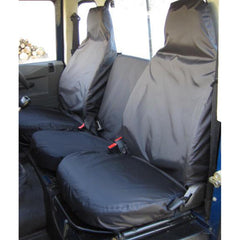 Land Rover Defender 90 / 110 - 1983-1997 3 Front Single Seat Covers - Black