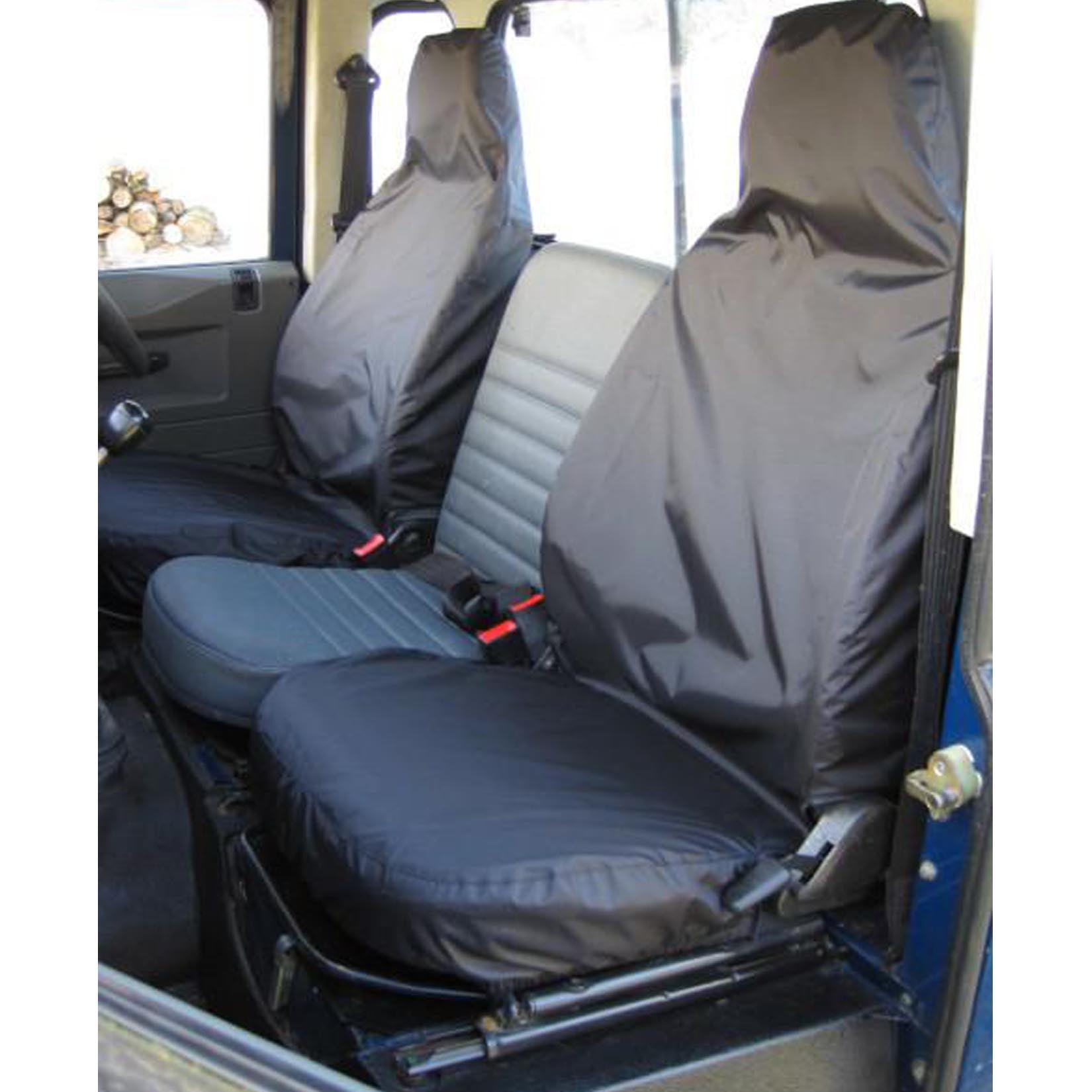 Land Rover Defender 90 / 110 - 1983-2007 Driver And Single Front Passenger Seat Covers - Black