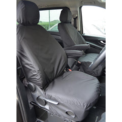 Mercedes Vito 2015 On Front Single Seat Covers - Black