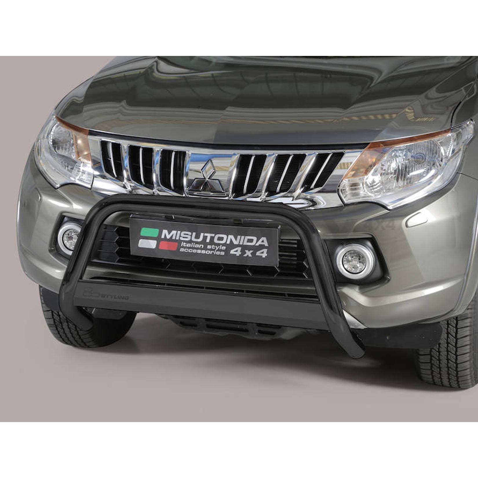 Mitsubishi L200 Series 5 2016 On Misutonida Eu Approved Front Bar A-bar - Black - 63mm