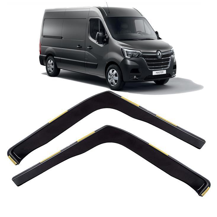 Renault Master 2010 On - Stx Internal Wind Deflectors - 2pcs - W117 - Clip In Fitment - Dark Smoke