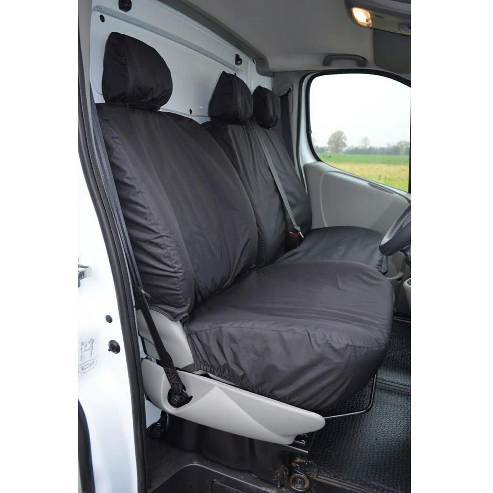 Renault Trafic - Vauxhall Vivaro - 2006-2014 - Driver And Double Passenger Seat Covers - Black
