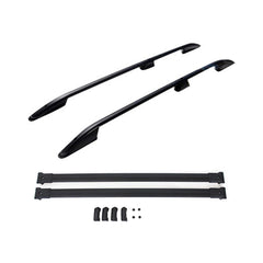 Renault Trafic - Vauxhall Vivaro 2014 On - Swb Black Roof Bars And Cross Bars Set