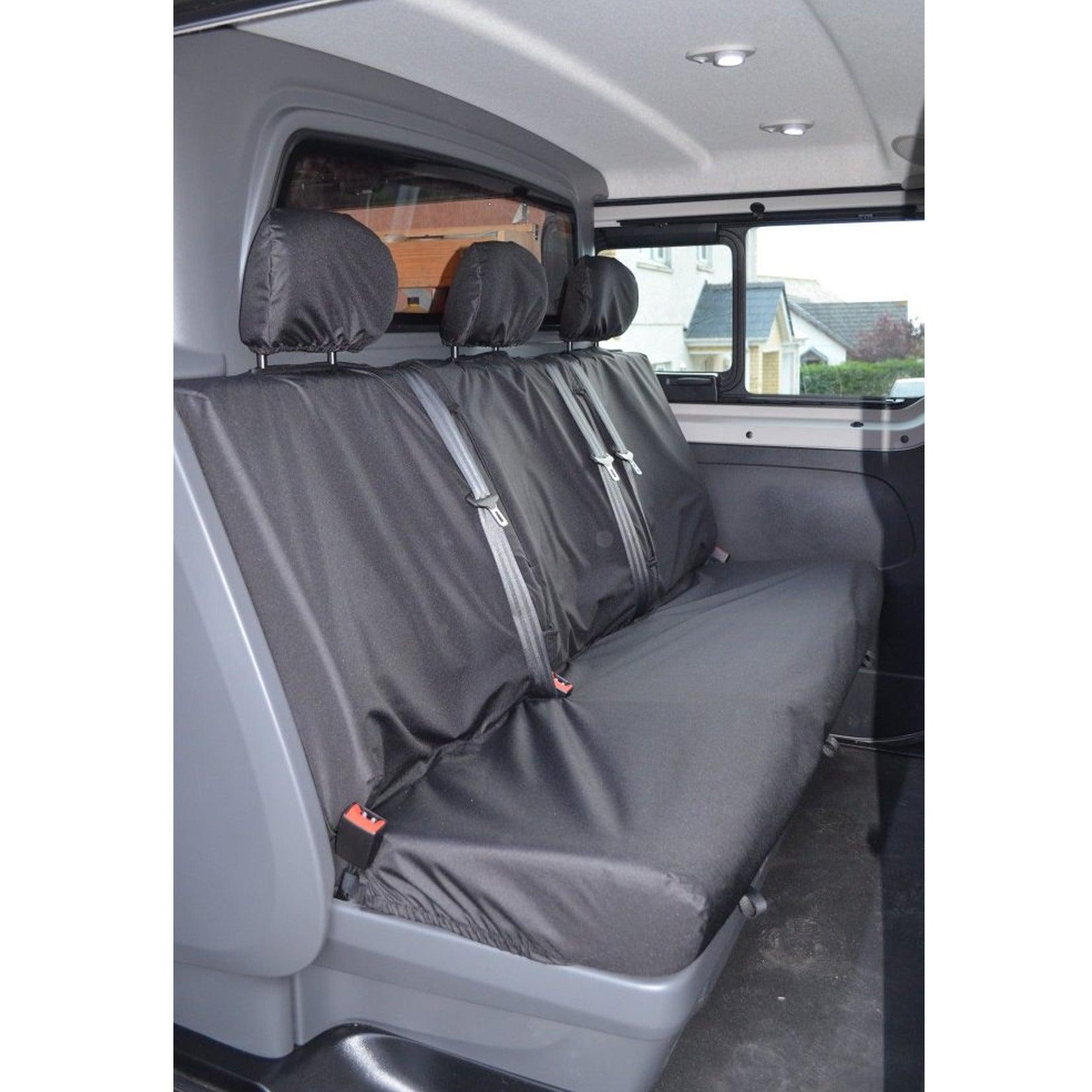 Vauxhall Vivaro 2014-2019 Crew Cab Sportive Rear 3 Passenger Seat Covers - Black
