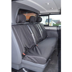 Vauxhall Vivaro 2014-2019 Crew Cab Sportive Rear 3 Passenger Seat Covers - Black