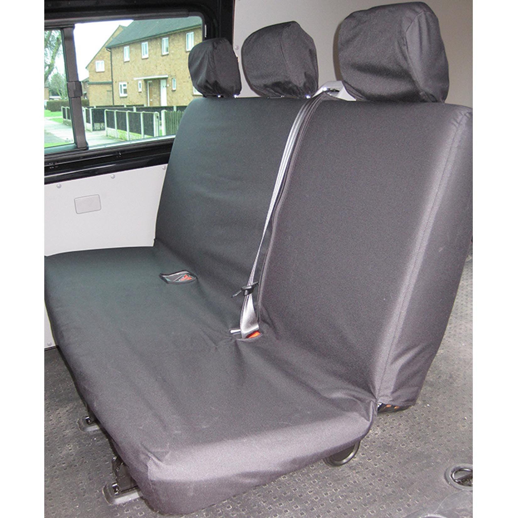 Vw Transporter T5 T6 2010 - 2024 Rear 3-seater Bench Passenger Seat Covers - Grey