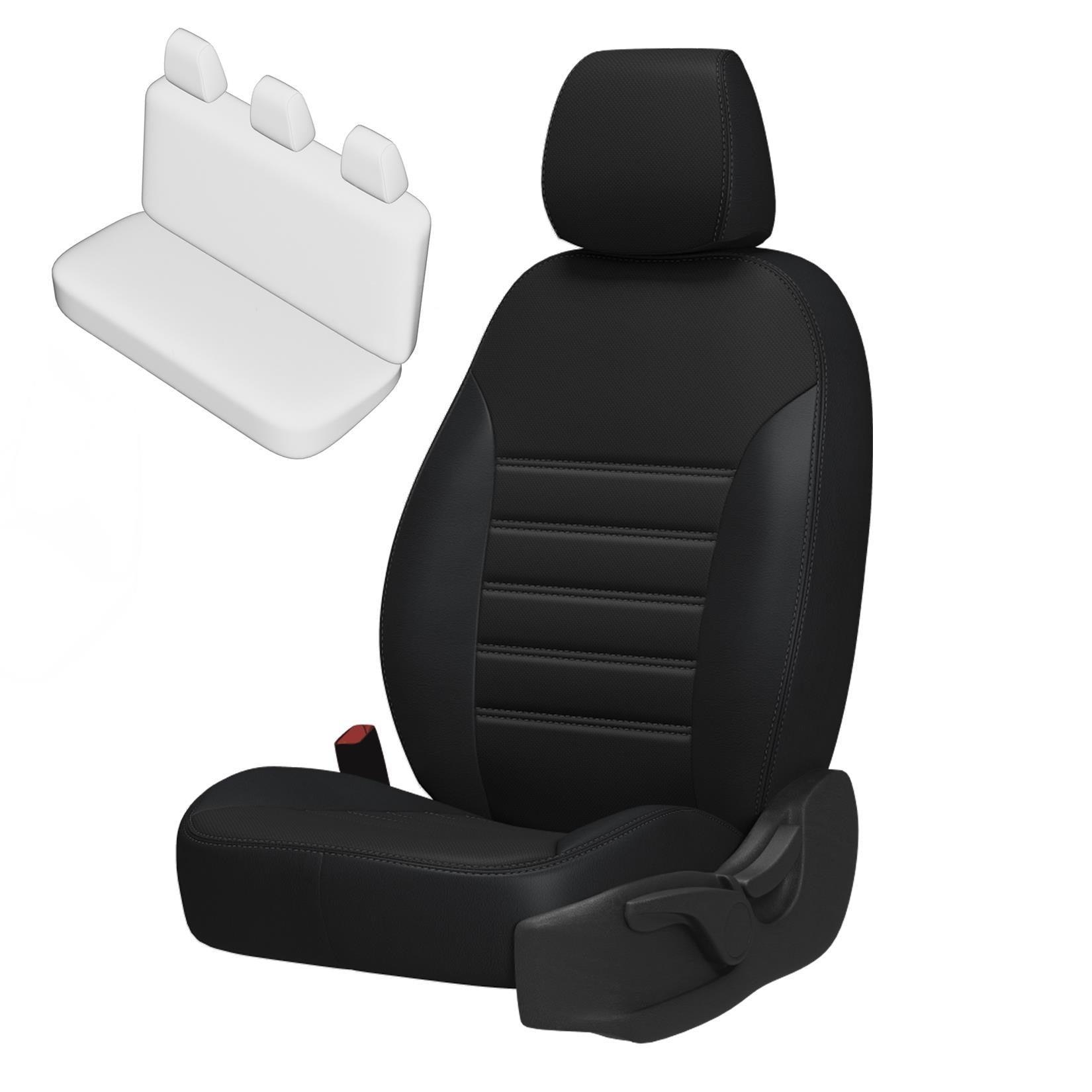 Vw Transporter T6 2016 - 2024 Rear Seat Covers - Pu Leather In Black