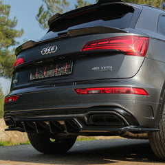 Audi Q5 S-Line Mk2 Facelift 2020-2024 Rear Centre Splitters In Gloss Black (2 Pcs)