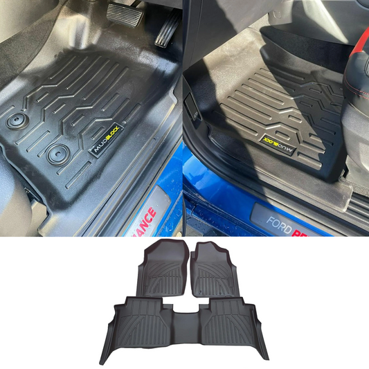 Ford Ranger & Raptor & Vw Amarok 2023 On - 3d Tailored Mud Mats - Black - Mudblock 1650