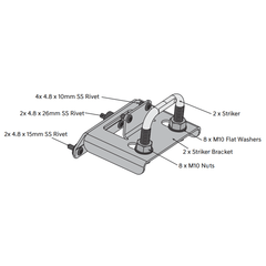 Replacement Egr Aluminium Tonneau Cover F-Type Lock Striker Kit