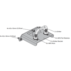 Replacement Egr Aluminium Tonneau Cover H-Type Lock Striker Kit