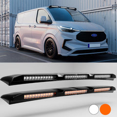 Ford Transit Custom MK2 2024 on Luminex Roof Light Pod With Amber Strobe Gloss Black