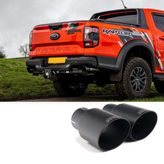 Ford Ranger Raptor 2023 on 3.0 V6 Twin Turbo Milltek Sport Cat Back Exhaust System GT-115 Cerakote Black