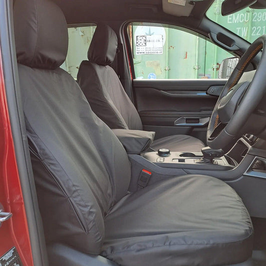 Ford Ranger 2023+ Wildtrak Double Cab Front Seat Covers - Pair - Black 1650