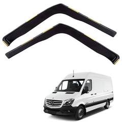Mercedes Sprinter 2018 On Stx Internal Wind Deflectors - 2pcs - Clip In Fitment - Dark Smoke - W166