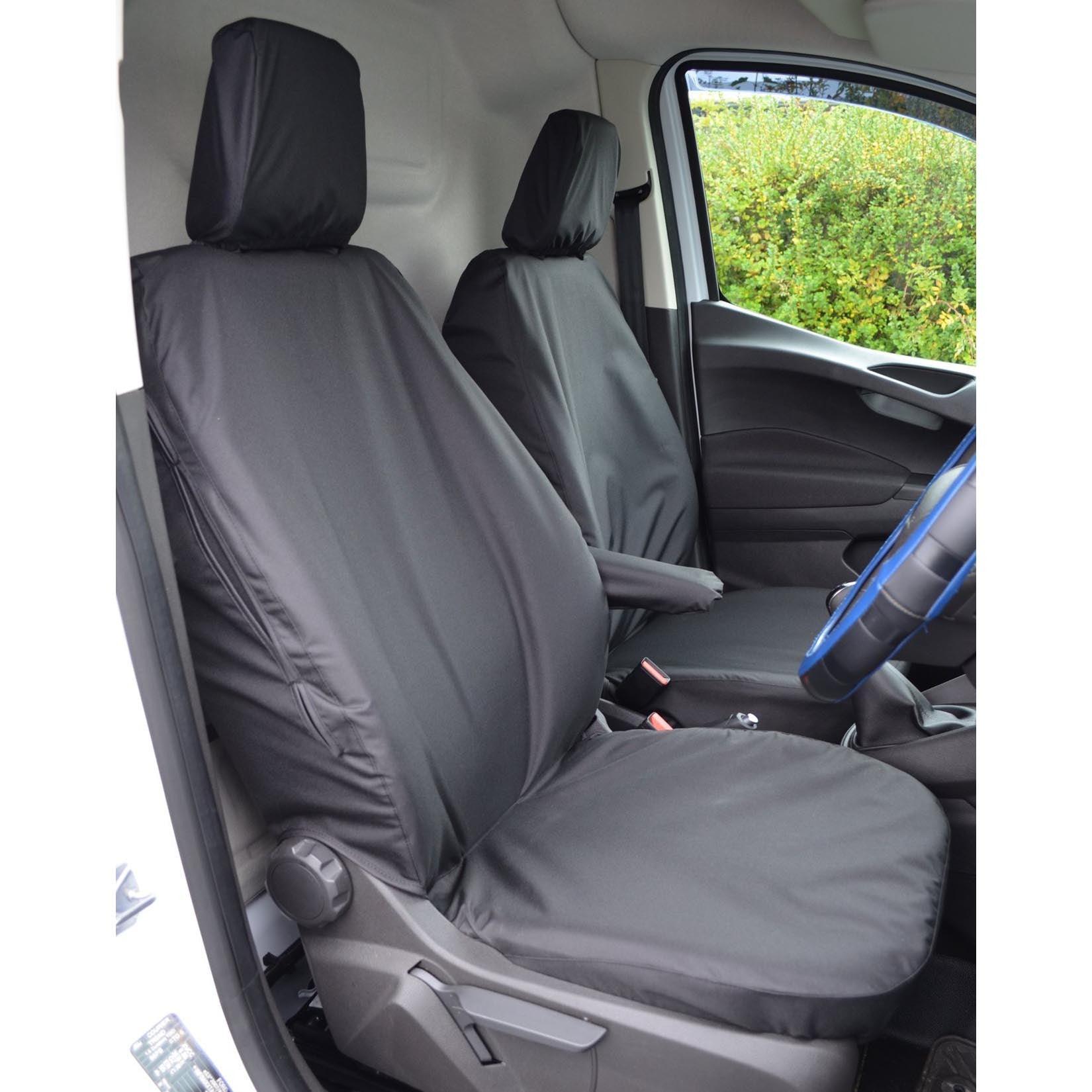 Ford Transit Courier 2014 - 2023 - Driver And Non-folding Passenger Seat Covers - Pair - Black