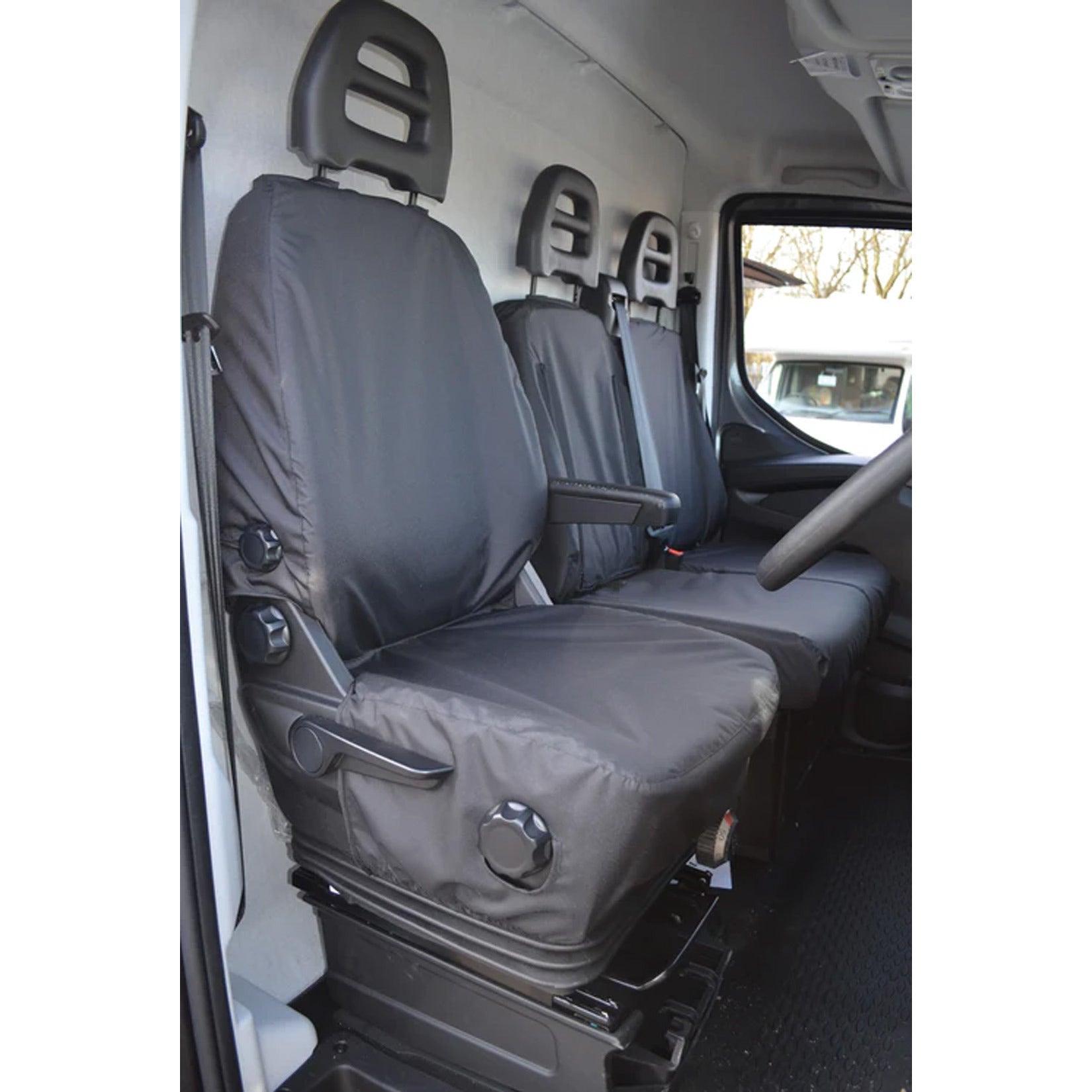 Iveco Daily 2014-2022 Front Driver And Passenger Seat Covers - Black