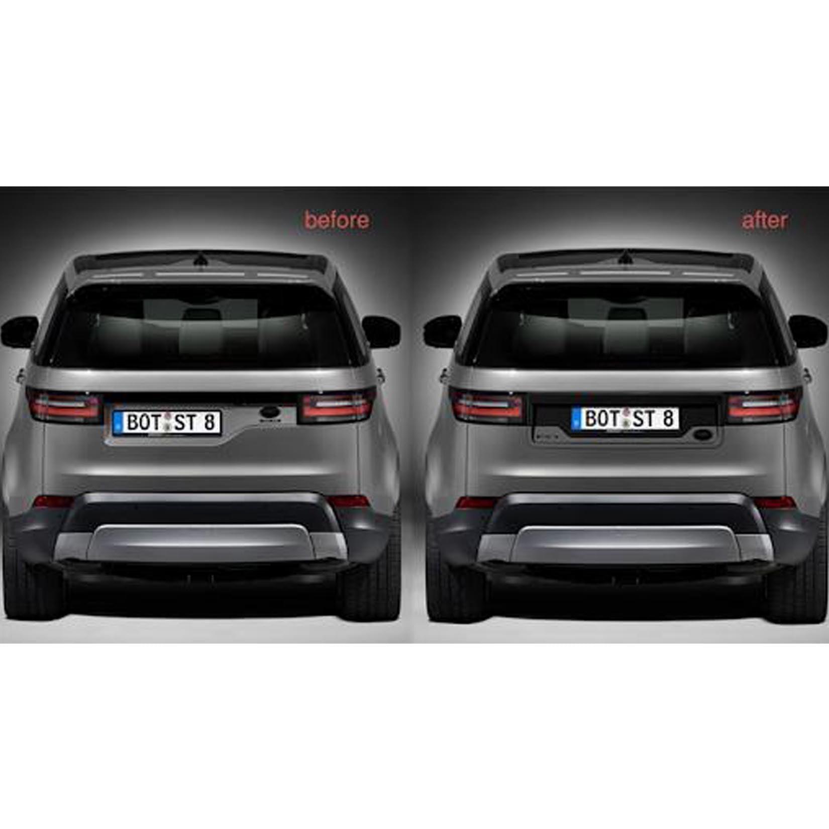 Land Rover Discovery 5 2017-2021 Rear Tailgate Number Plate Moulding St Look - Gloss Black