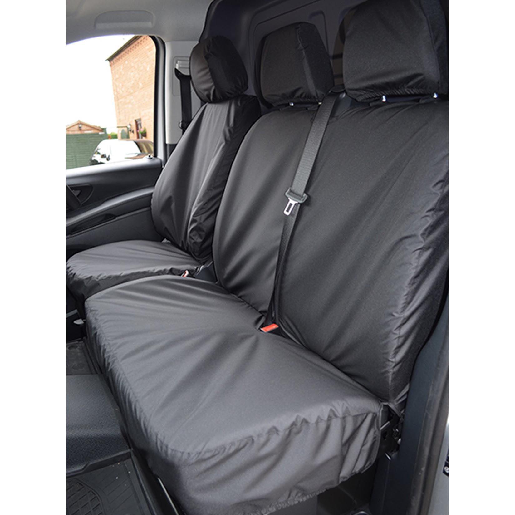 Mercedes Vito 2003-2015 Front Driver And Double Passenger Seat Covers - Black