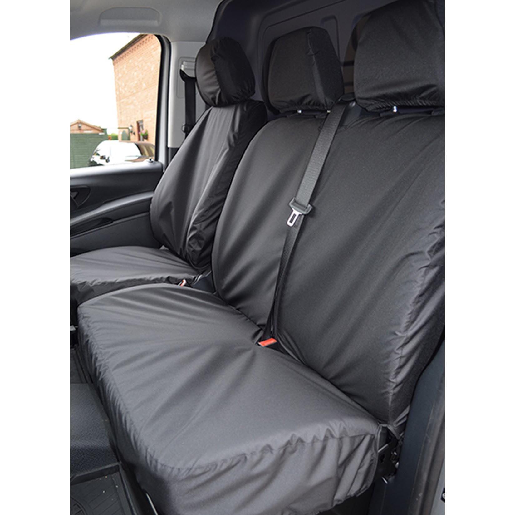 Mercedes Vito 2015 On Driver And Front Double Passenger Seat Covers - Black
